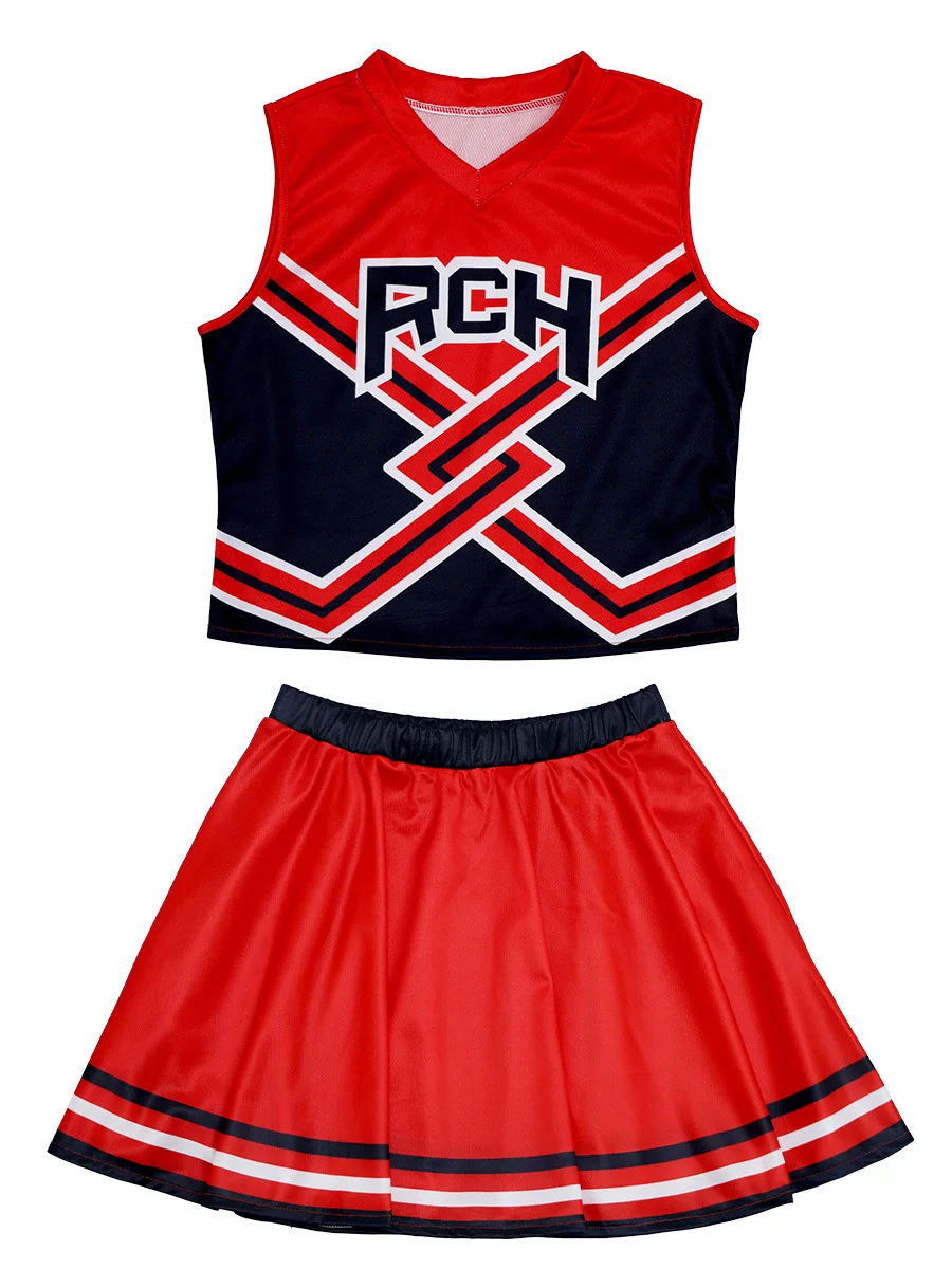 Takerlama RCH مطبوعة المشجع موحدة جلب على تأثيري المرأة فستان بتصميم حالم تانك القمم تنورة صغيرة هالوين زي الملابس #2