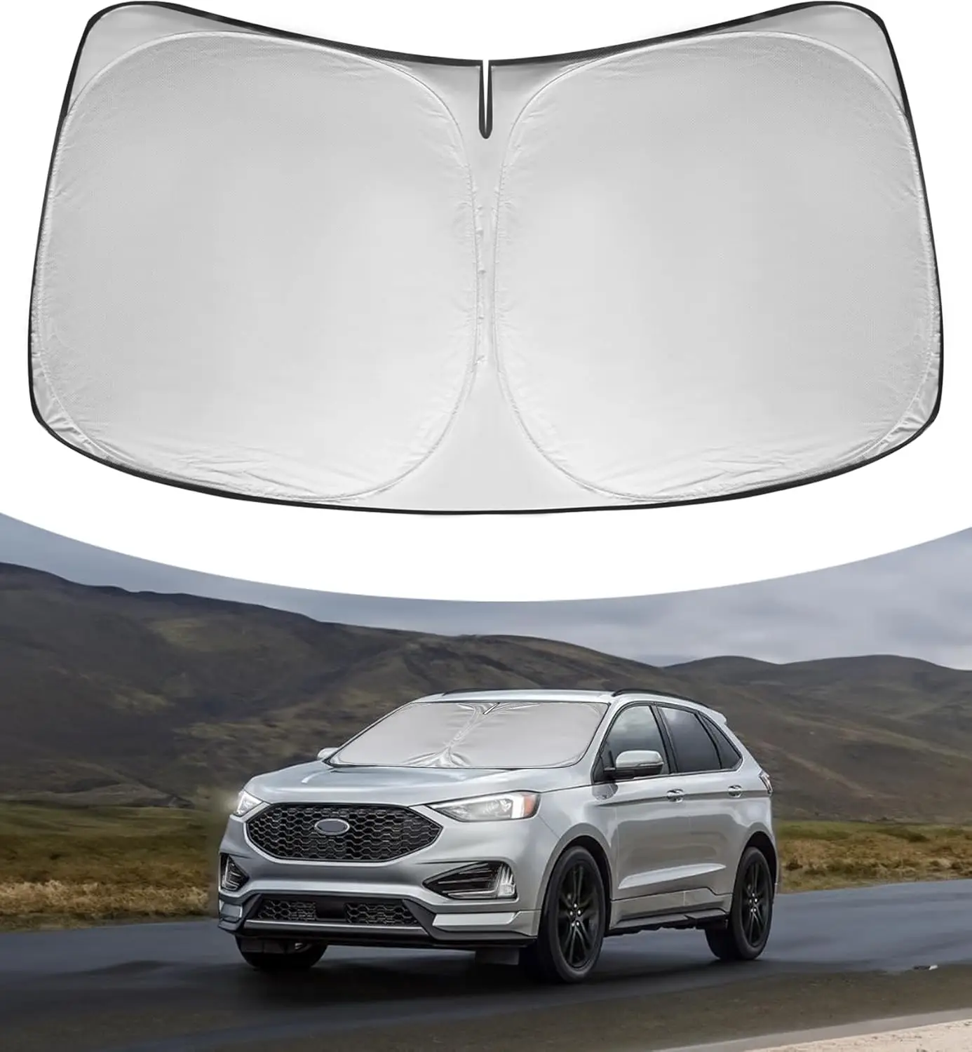 

Солнцезащитный козырек на лобовое стекло для Ford Edge SUV 2015-2022, аксессуары, складной солнцезащитный козырек на переднее стекло, серебристый