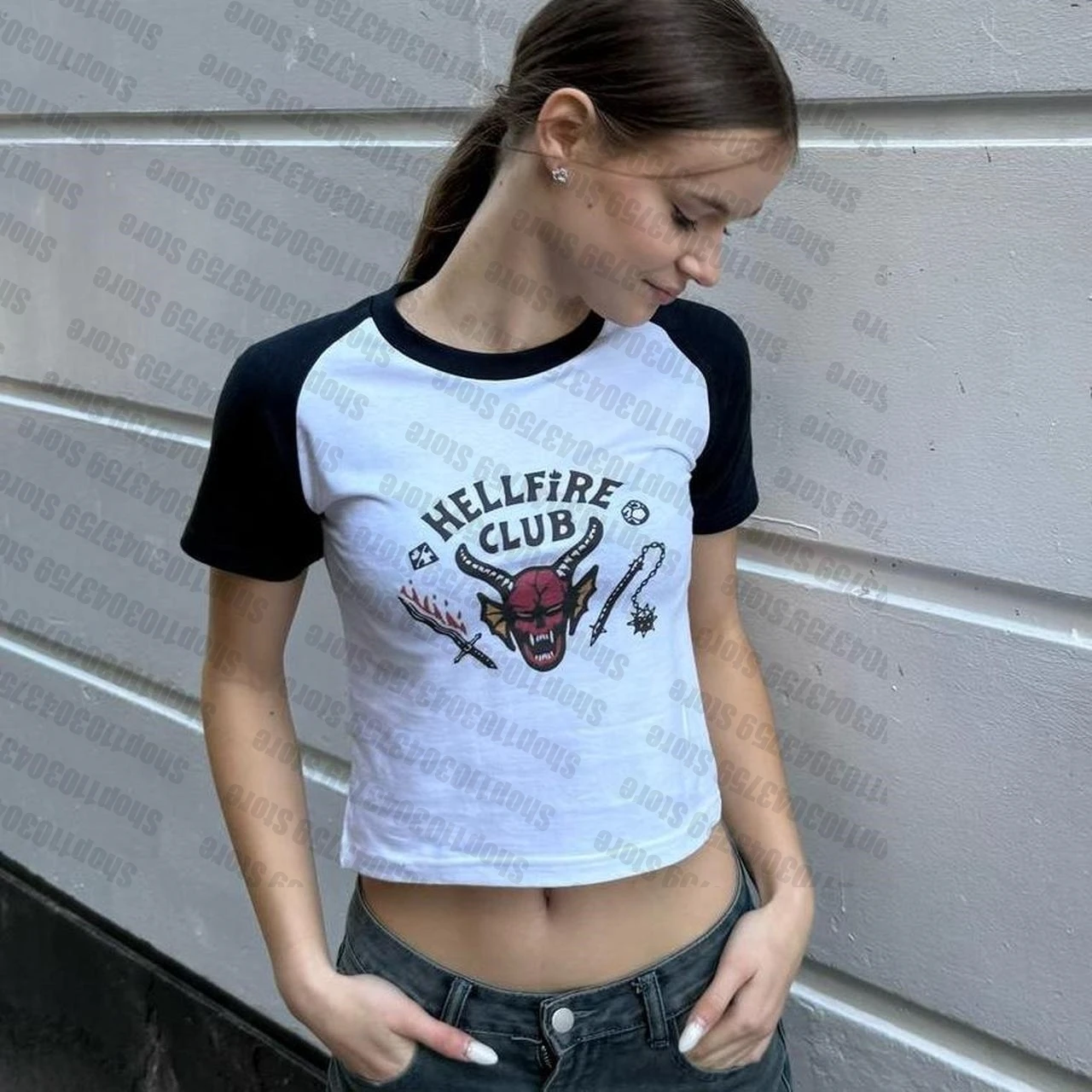 Short Sleeve Skinny Crop Top, Girl Short Top, Emo, Summer TeeVintage Women's Grunge T-Shirt, Y2k Clothing, Aesthetic Crop Top image 6