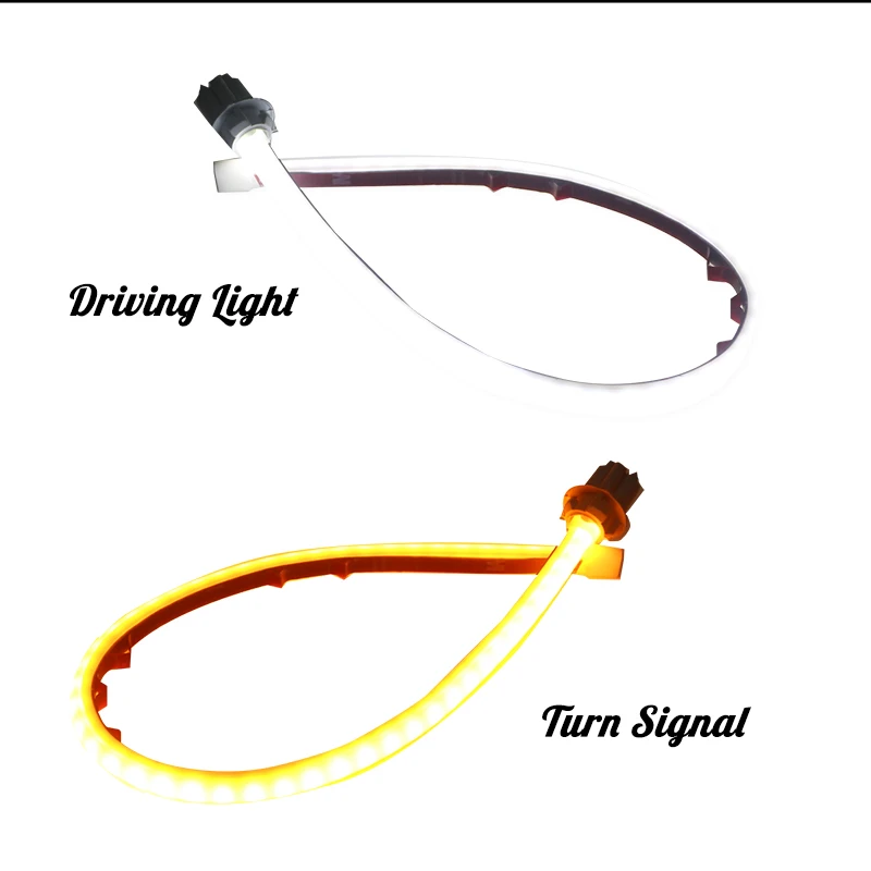Switchback White & Amber LED Illuminating Headlight Strips Retrofit Kit  For 2013-2015 Honda Accord sedan DRL Turn Signal Light