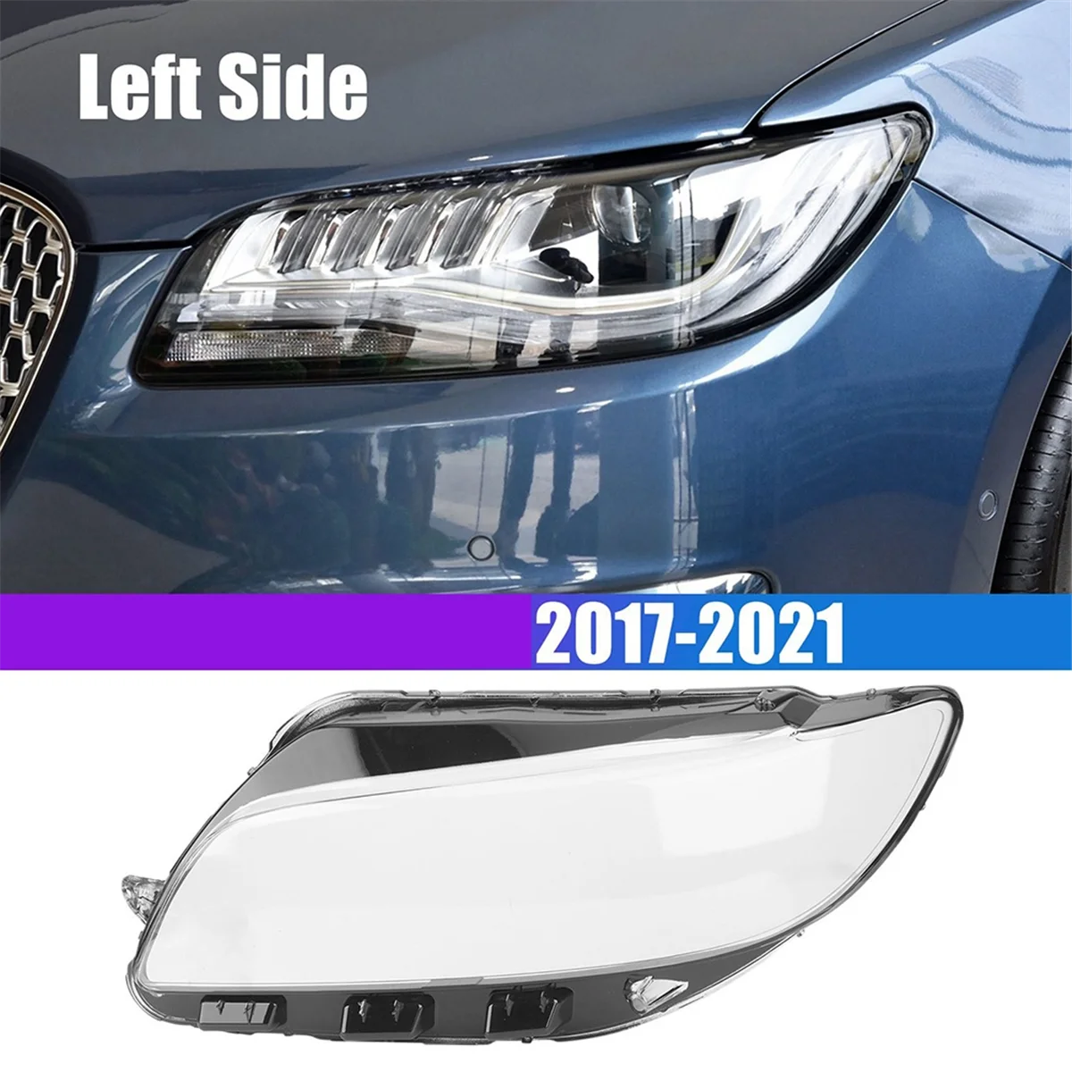 Front Left Transparent Head Light Lamp Cover Lampshade Housing Headlight Lens Cover for Lincoln MKZ