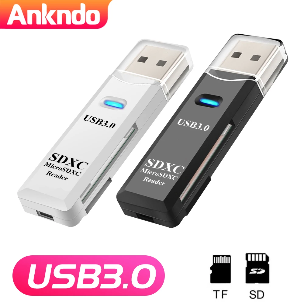 2 IN 1 USB3.0/2.0 Card Reader for PC SD TF Card Memory Reader USB 3 Multi-card Writer Adapter Flash Drive Laptop Accessories