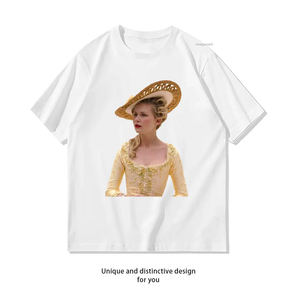 Camiseta marie antoinette feminina e masculina, casual, algodão, estampada, streetwear adulto, camisetas, tops de verão