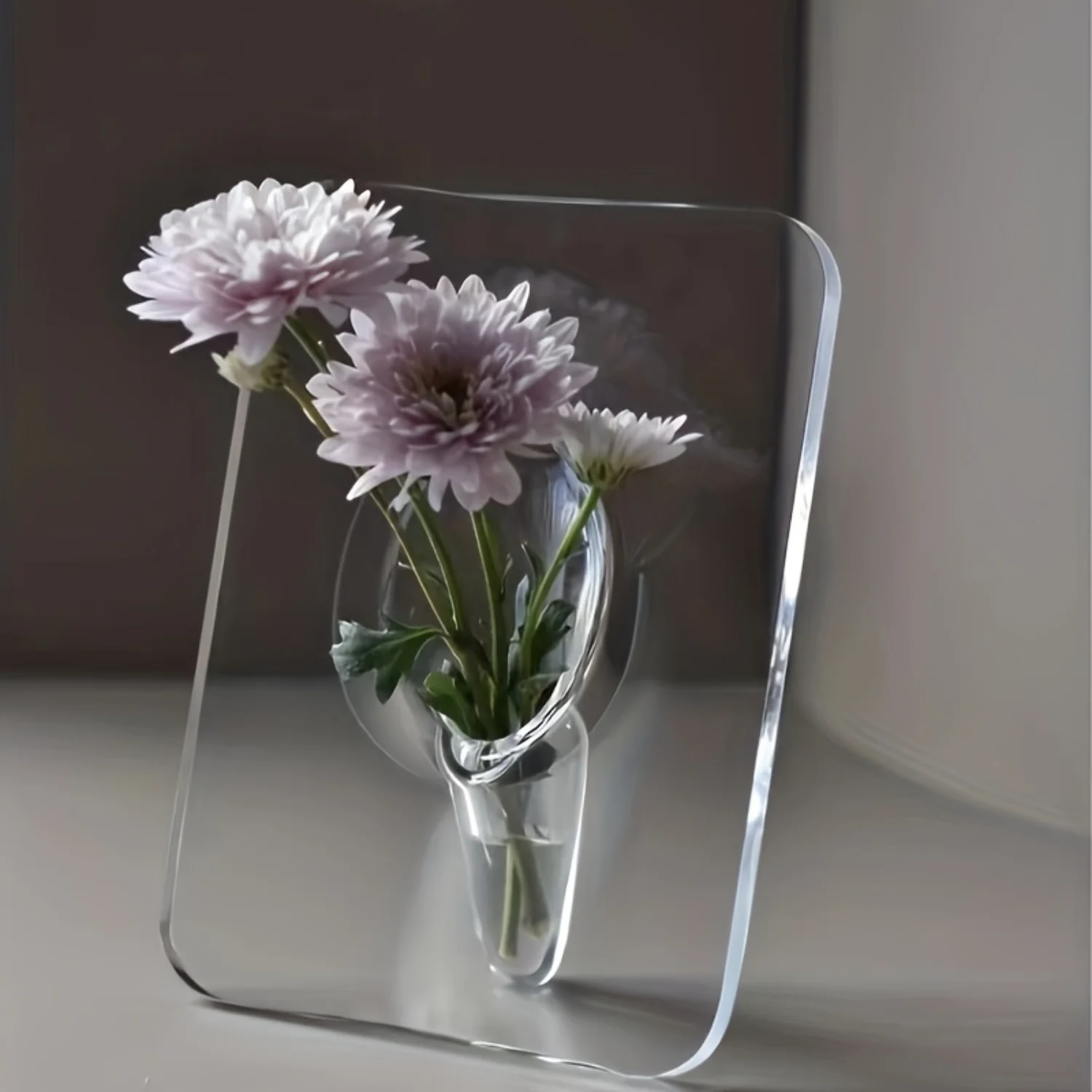 Acrylic Transparent Bud Vase - Geometric Resin Vase for Living Room Office Decor & Creative Art Gift Coffee table decor Macetas 