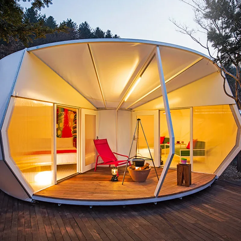 Holiday Camp Steel Structure Special-Shaped Camping Cabin Tent Outdoor Bathroom Donut Luxury Hotel Tent