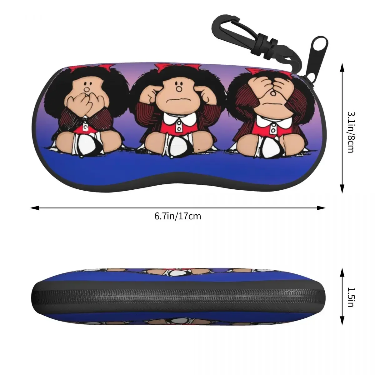 Humor Mafaldas Quino Cartoon Manga Glasses Case Portable Shell Eyeglasses Case Sunglasses Box