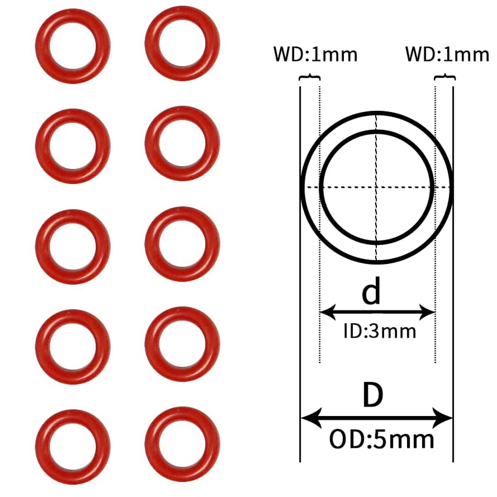 50/100 Archery Arrowhead  Points Lock O-Rings Arrow Broadhead Replacement Rubber O Ring Red For Target Hunting Shooting Practice