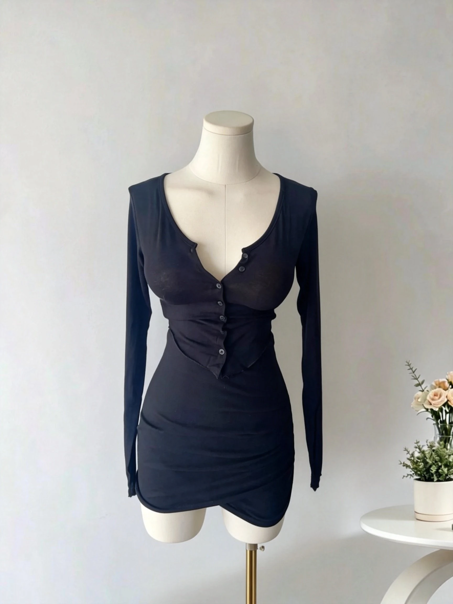 Super Recommended Slim Fit A-Line Open Cardigan Pure Color Outerwear Waist-Cinching Hemline Detail Commute Style Summer T-Shirt