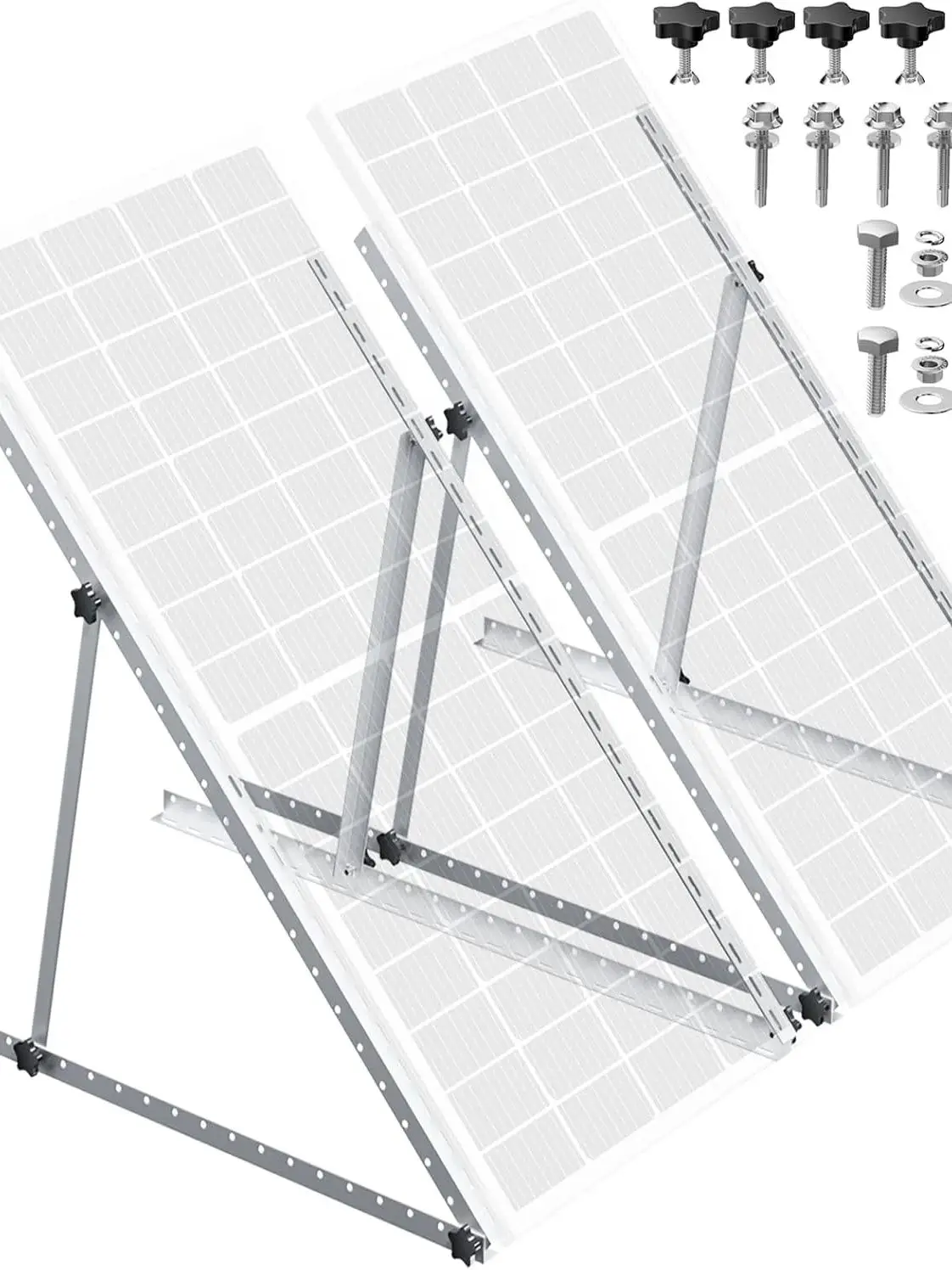 RVPOZWER 45 Zoll Verstellbare Solarmodul-Neigungshalterungen 1/2/4 Sets Faltbare Neigungsstützen Schwerlast-Stützrahmen für Netzunabhängige Stromsysteme Dachinstallation für Wohnmobile, Anhänger,