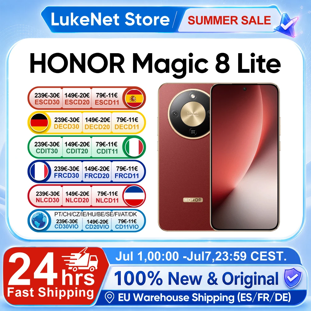 HONOR Magic 8 Lite Versión EU, Teléfono Inteligente 5G, Snapdragon 6 Gen4, Resi…