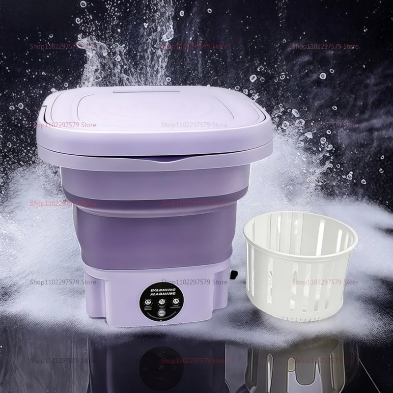 Piccola lavatrice pieghevole portatile con asciugatrice rotante per calzini, biancheria intima, lavatrice, mini lavatrice domestica, spina europea