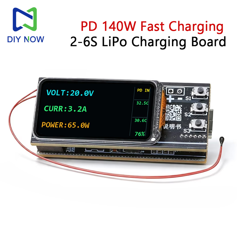 PD 140W Fast Charging Module 2-6S Lithium Battery Charging Board  IP2366 Buck-Boost Power Bank Mainboard DIY Kit 65W/100W/140W