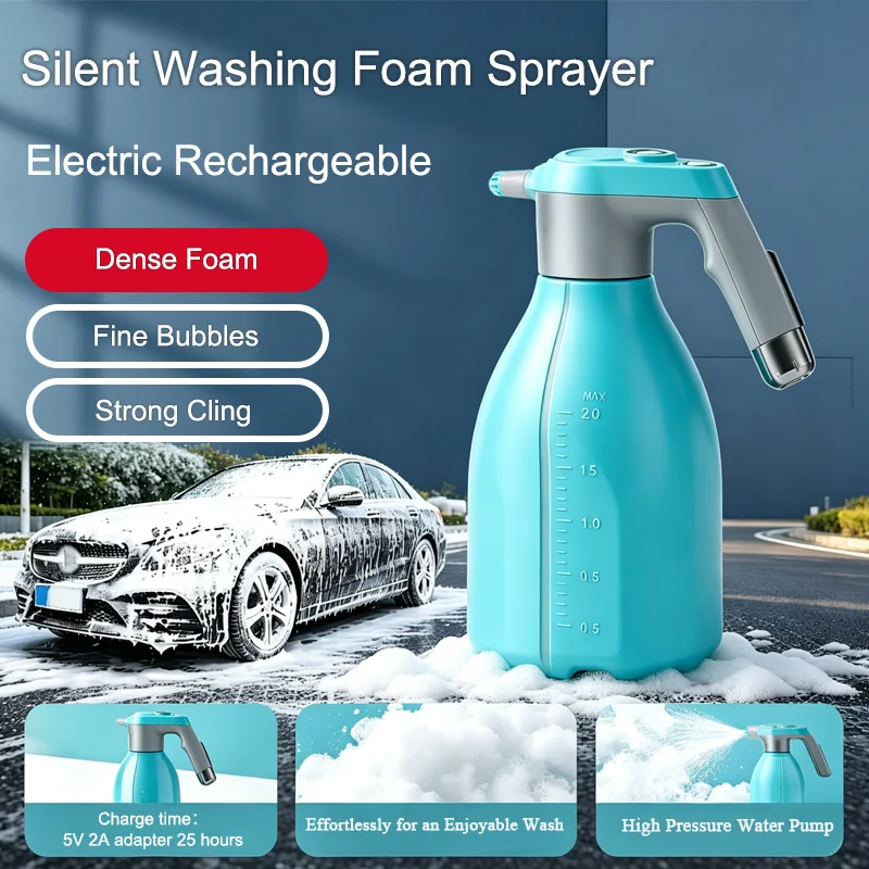 Car Sprayer Detailing Rechargeable 2L Powerful Electric Car Wash Snow Foam Spray Bottle Auto Wash Sprayer Gadget Tools