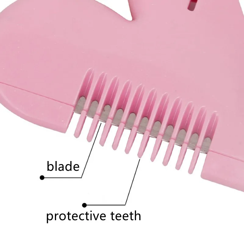 Cute Bangs Trimming Artifact Children\'s Trimmer Peach Heart Double-sided Hair Brush DIY Women Hair Trimmer Fringe Cut Tool