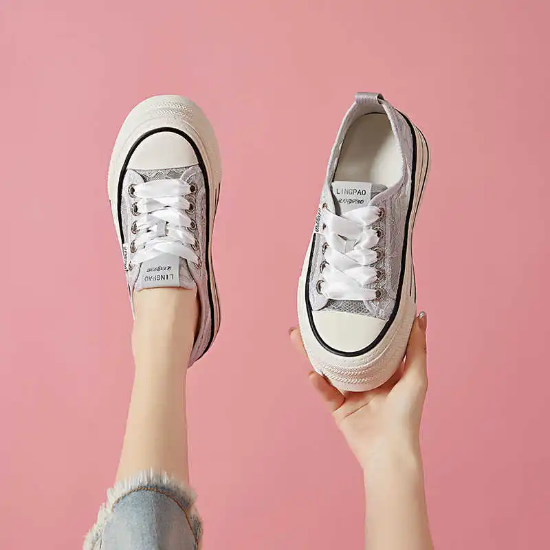 

With Holes Platformed Green Shoes Woman Training Sneakers Lady Casual Women's Tennis Sports Sapatenes Luxury Particular