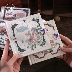 JIANWU 224 Pages/book Unheard Flower Name Series Vintage Square Magnetic Clasp Book Creative DIY Journal Student Stationery