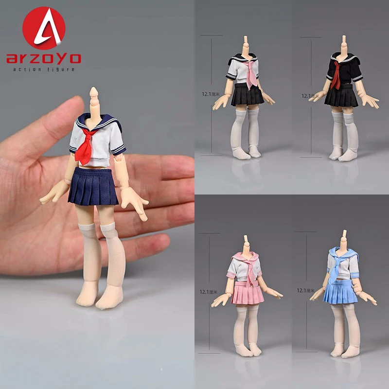 1/12 School Uniform T-shirt Shorts Jacket Pants Sprots Wear Clothes Model Fit 12-13.4cm Azone Body Girl Action Figure Body Dolls