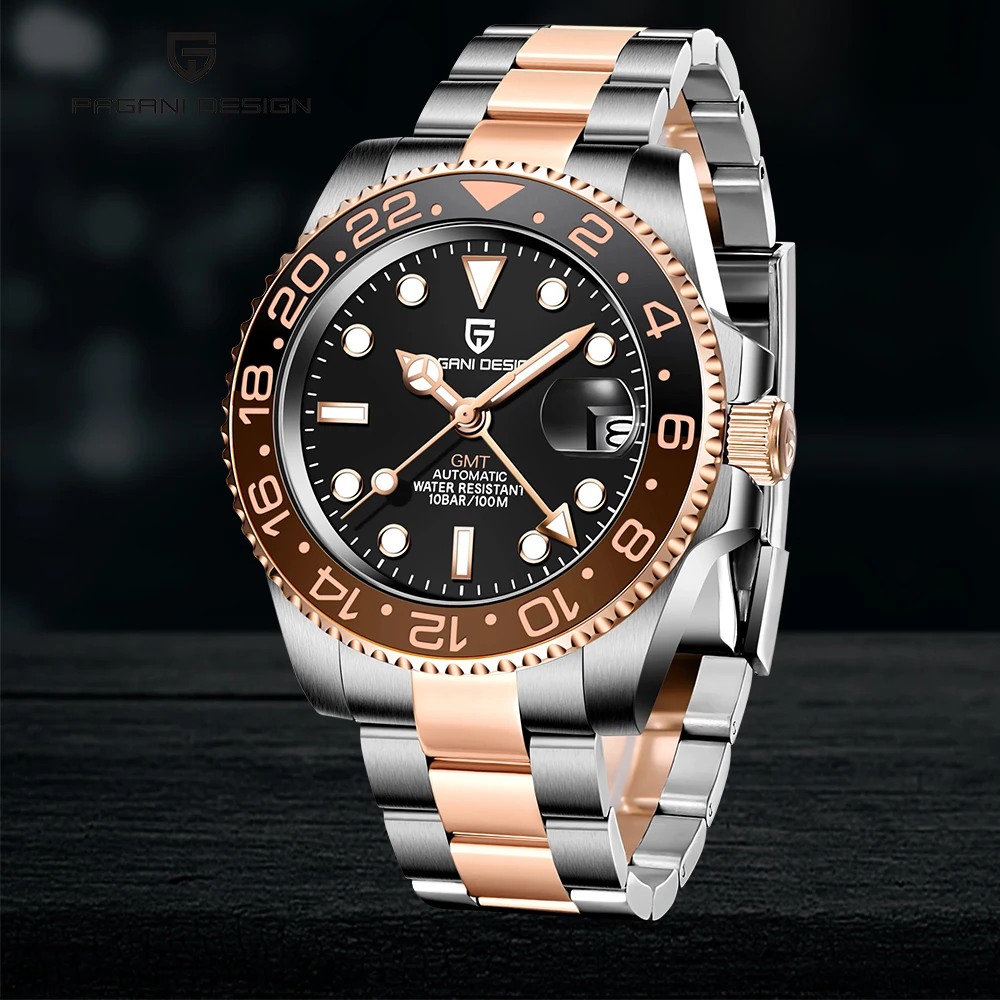 

PAGANI DESIGN 40mm NH34 Fully Automatic Mechanical Watch Men's Luxury Sapphire Glass 40mm Ceramic GMT Watch 100M Waterproof