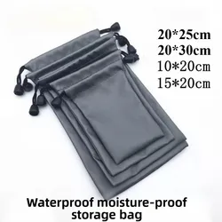 Oxford Waterproof Dustproof Drawstring Bag Black Polyester Bag Headset Data Cable Pouch Drawst Sporting Goods Pouch Organizer