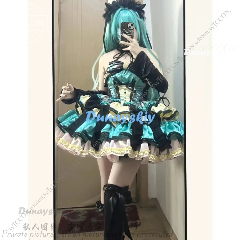 PJSK 애니메이션 코스프레 할로윈 코스튬 파티 가발, 공주 카와이 멋진 코믹콘 팬 아트 프로젝트, 세카이 다채로운 무대 미쿠 로리타