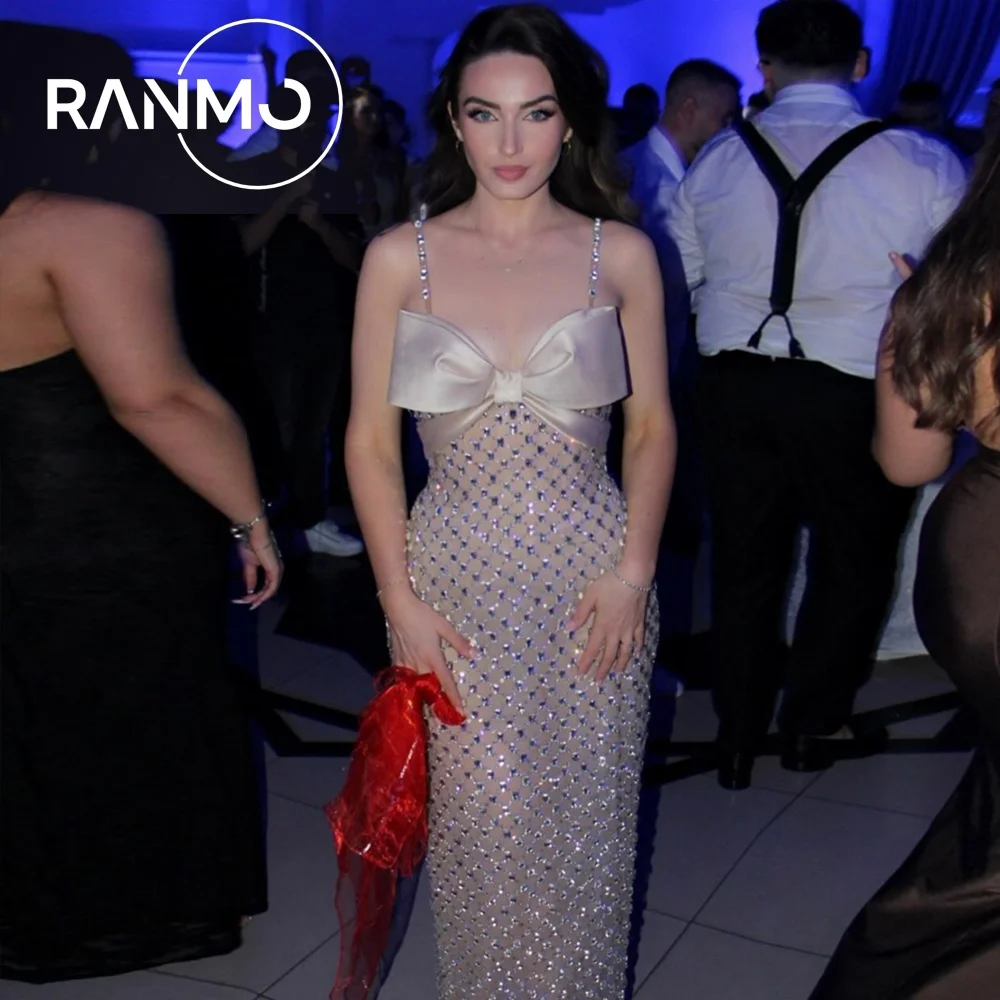 

Ranmo Luxury Beading Spaghetti Strap Mermaid Trumpet Prom Dress Floor-Length Bow Design Elegant Evening Dresses 2026 Customized