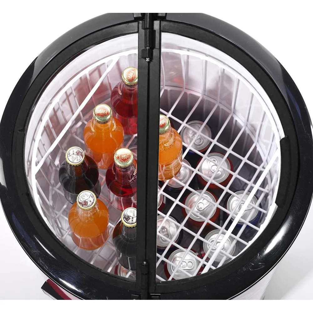 Portable Party Cooler Stainless Steel 60 Can Capacity Electronic Temperature Control Mobile Beverage Fridge with Storage Baskets