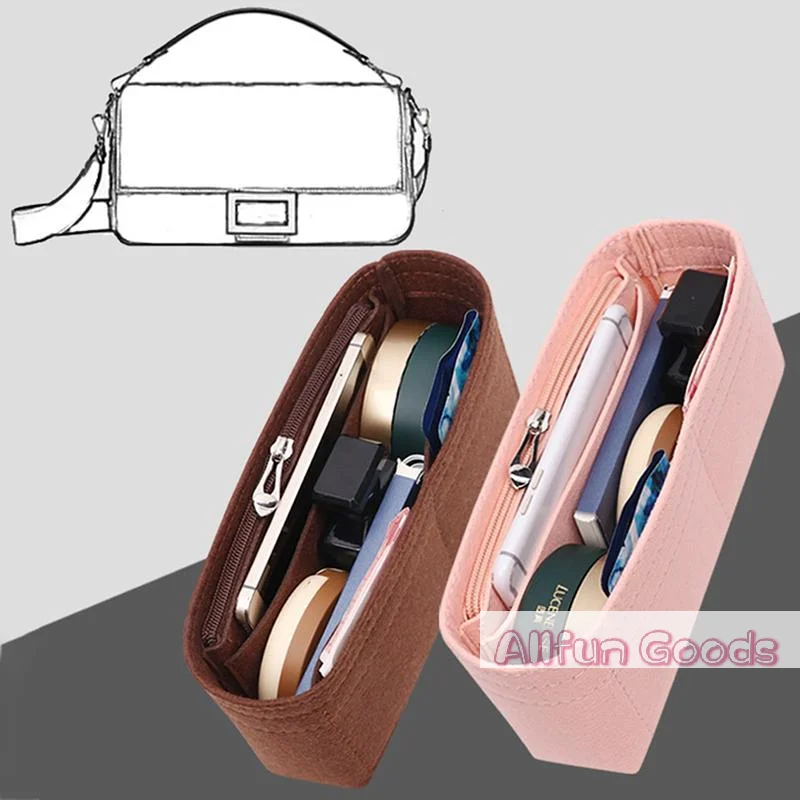 [T5]Multi Pocket Felt Fabric Purse Organizer Insert Bag for Women Handbag Liner with 8 Compartments for Large Tote Storage