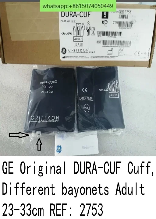 

GE original ECG monitor, blood pressure arm strap, one male and one female bayonet, adult cuff 23-33CM 2753