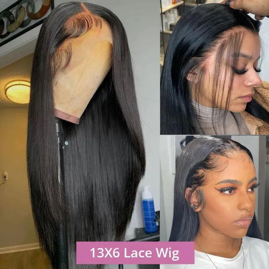 HD Transparent 13x4 Lace Frontal Wigs 4x4 Lace Closure Wig Straight 13x6 Lace Front Human Hair Wigs For Black Women 30 32 Inches