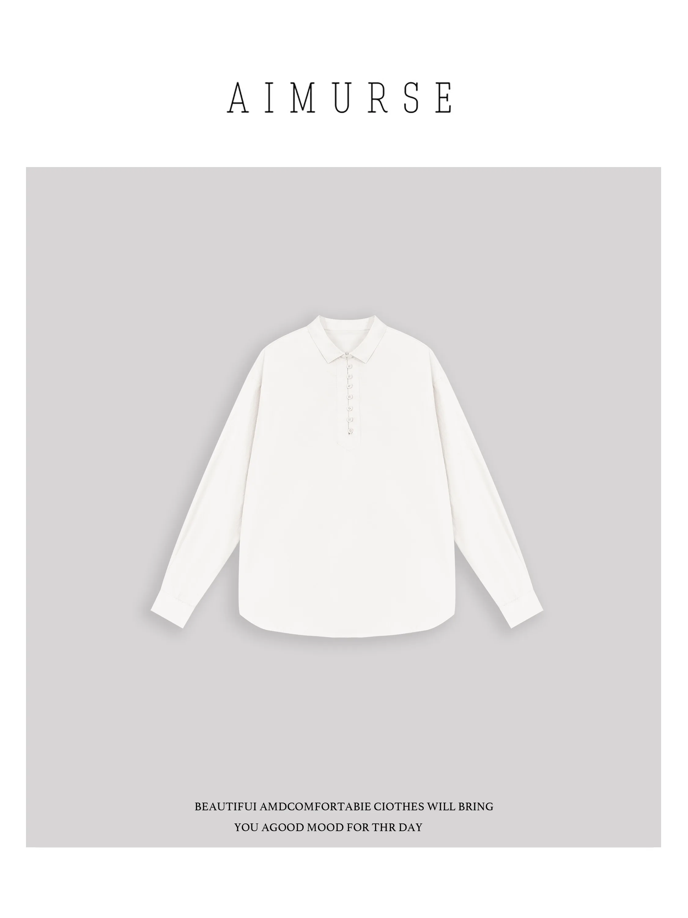 

Unique Tone Early Autumn Pure Cotton Ne Buttoned Top AIMURSE Breathable Comfortable Long Sve Women's irt
