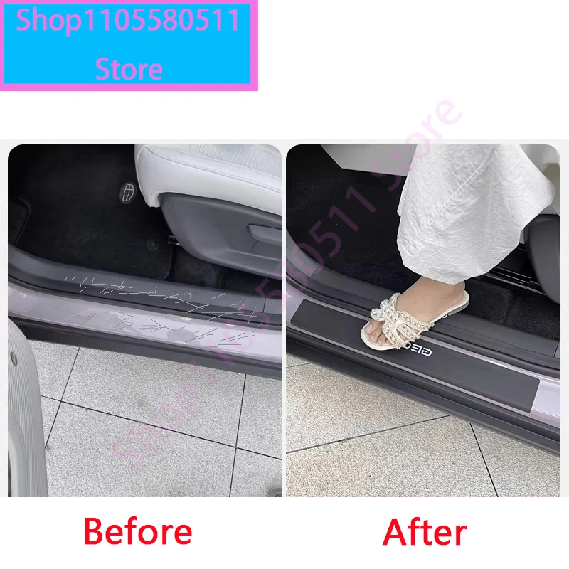 For Geely EX2 EMAS 5 Xingyuan 2025 2026 Leather Threshold Strip Welcome Step Protection Tape Automobile Modification Supplies