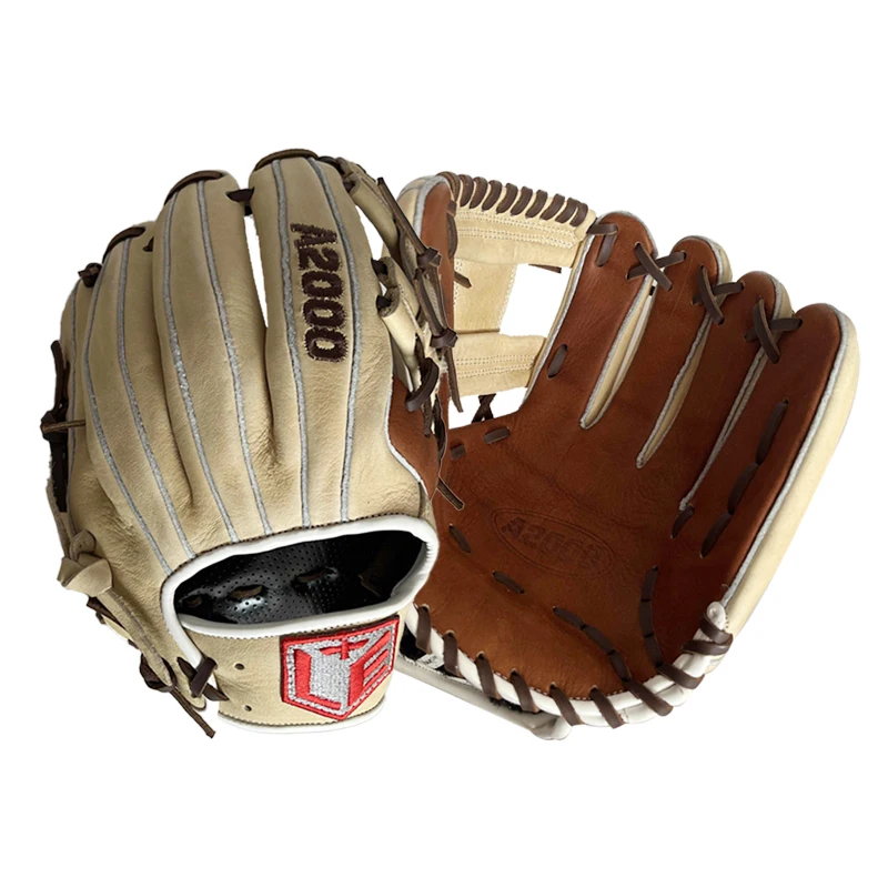 Wholesale Cheap Custom High Quality Cowhide Baseball Gloves with Baseball Gloves Leather Lace