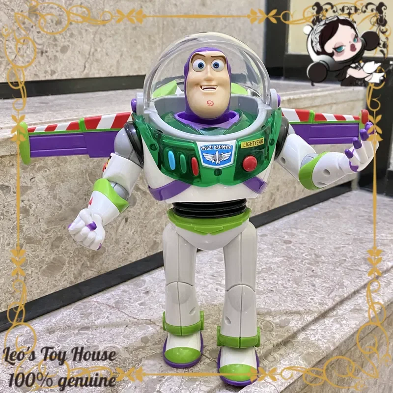 DISNEY Toy Story - Nave espacial de Buzz Lightyear con activación por tracción y pronunciación en español, 25 cm, modelo vintage para exhibición. Pedido de exportación cancelado.