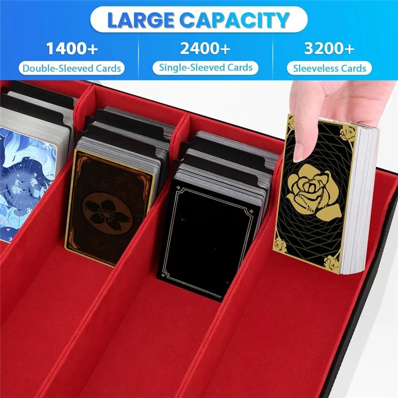 

Popular Trading Card Storage Box,4 Rows Card Deck Case ,Magnetic Closure Card Box For Game Cards