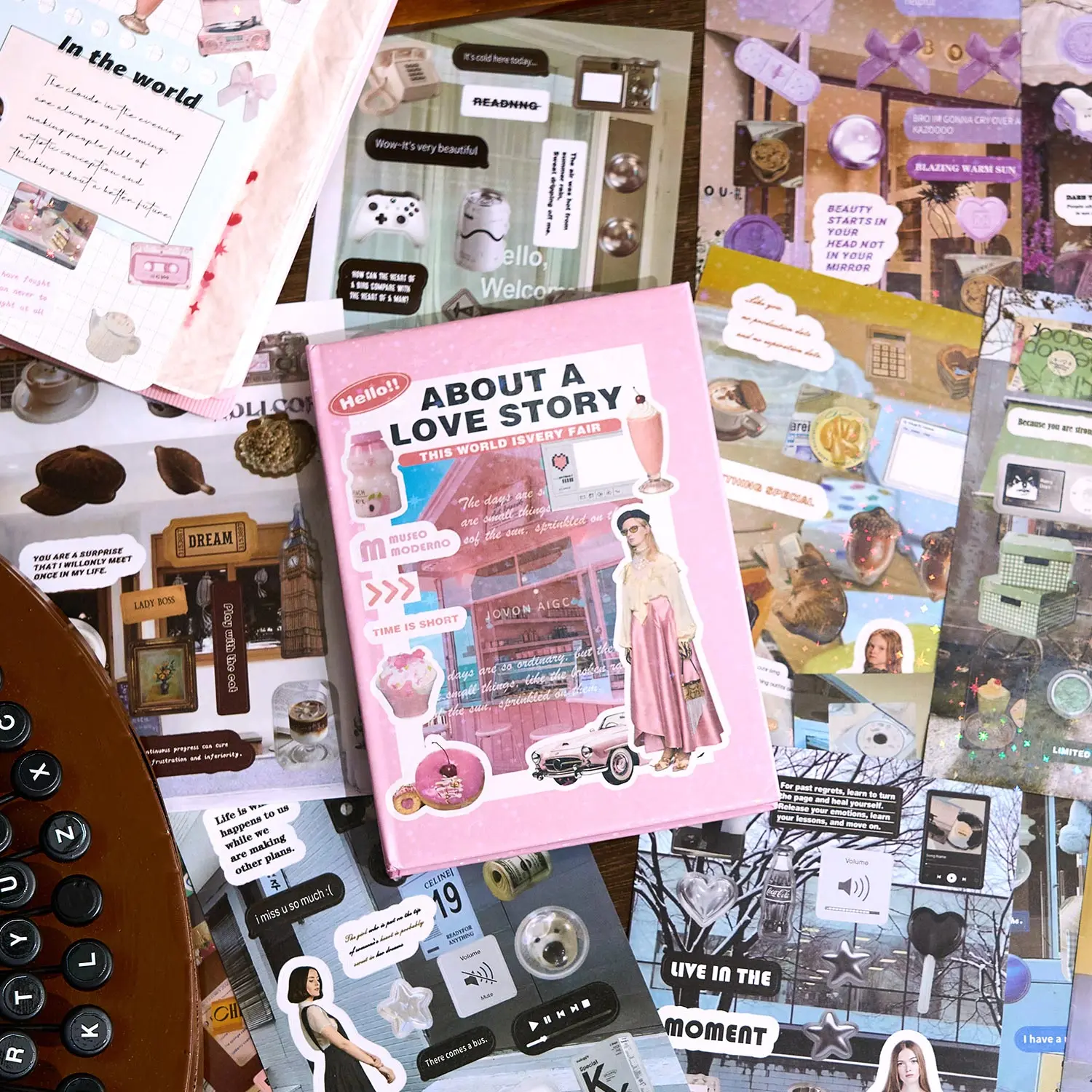 

45 листов флэш-пленка Ins высечки наклейки книга творческий коллаж нежелательный журнал планировщик материал для скрапбукинга DIY эстетические принадлежности