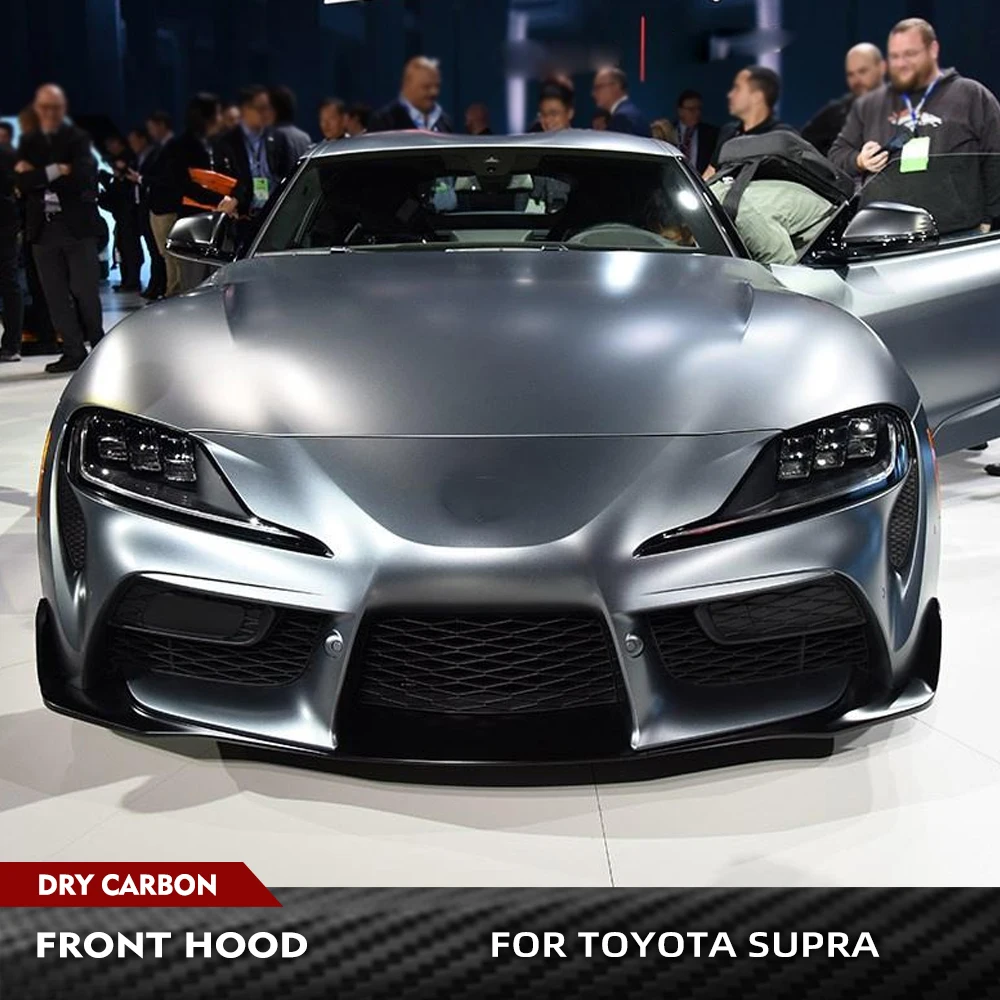 

For Toyota Supra A90 2019-2021 Prepreg Dry Carbon Fiber Car Front Bumper Engine Hoods Cover Car Hood Bonnet Trim Racing Body Kit