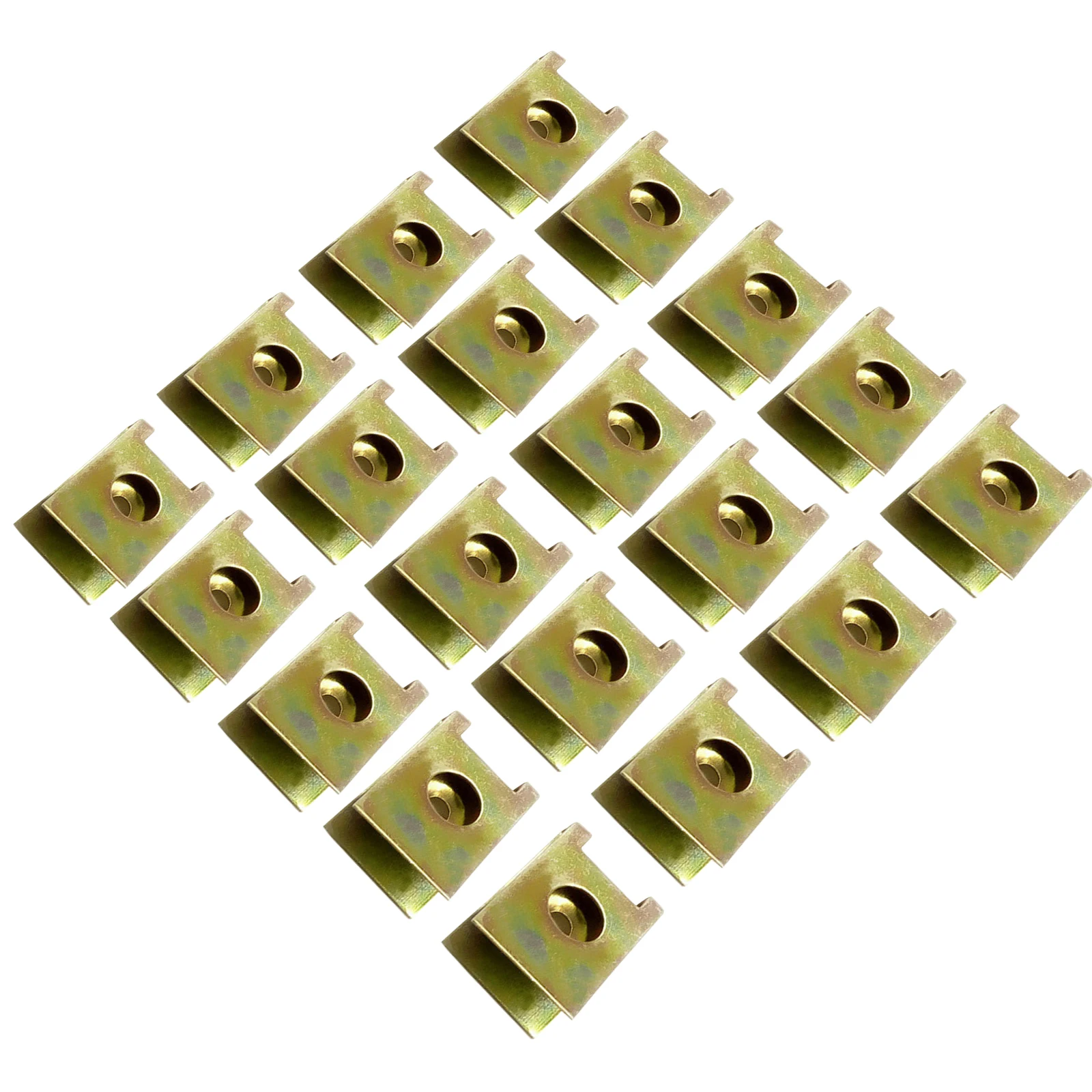 20Pcs Metal U-Shape Fastener Clips Car Fender Bumper Trim Panel Retainer Screw Mount Spring Clip Car Screw Base