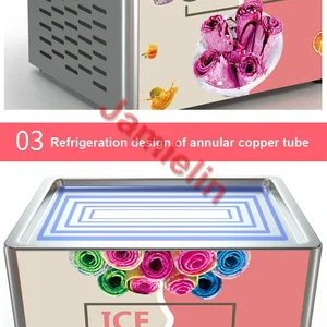 110 فولت / 220 فولت آلة لفة الآيس كريم المقلية الصغيرة التايلاندية مقلاة ملفوفة الآيس كريم ملفوفة الزبادي المقلي آلة لفة الآيس كريم أعلى 10 مبيعات لآلة الآيس كريم التايلاندية - رقم 4