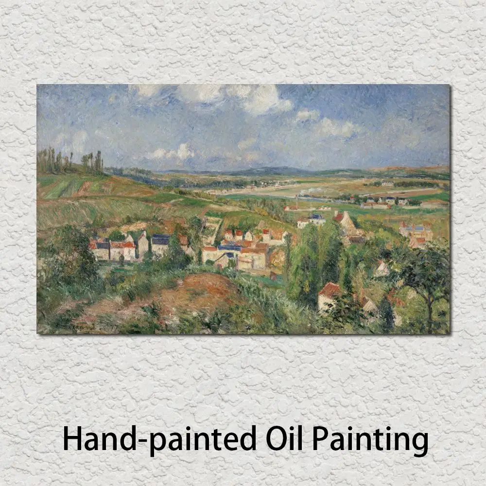 

High Quality Camille Pissarro Canvas Art L Hermitage in Summer Handmade Modern Landscape Painting Artwork for Living Room Decor