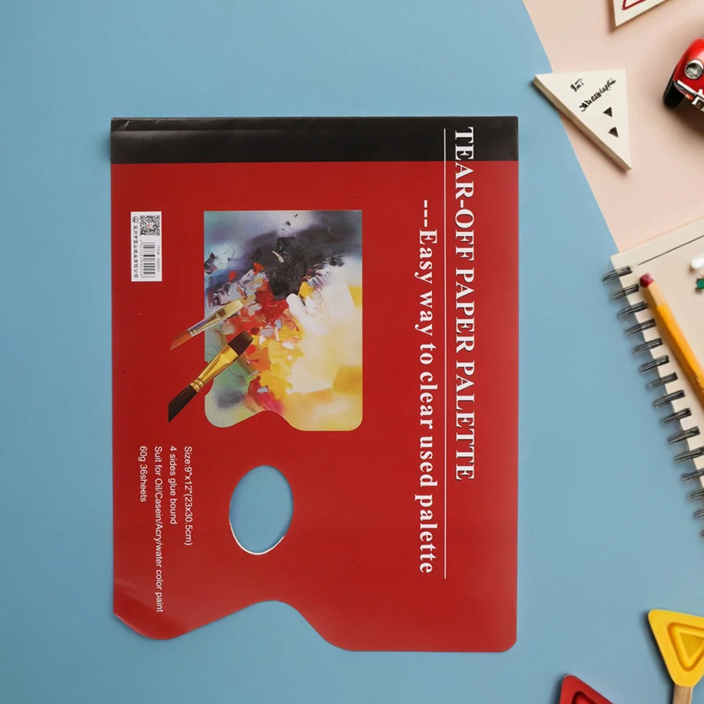 แผ่นกระดาษสีแบบฉีกได้ 2 ชิ้น สำหรับผสมสีอะคริลิก สีน้ำมัน สี gouache ใช้สำหรับวาดภาพนอกสถานที่ นักเรียน ศิลปิน