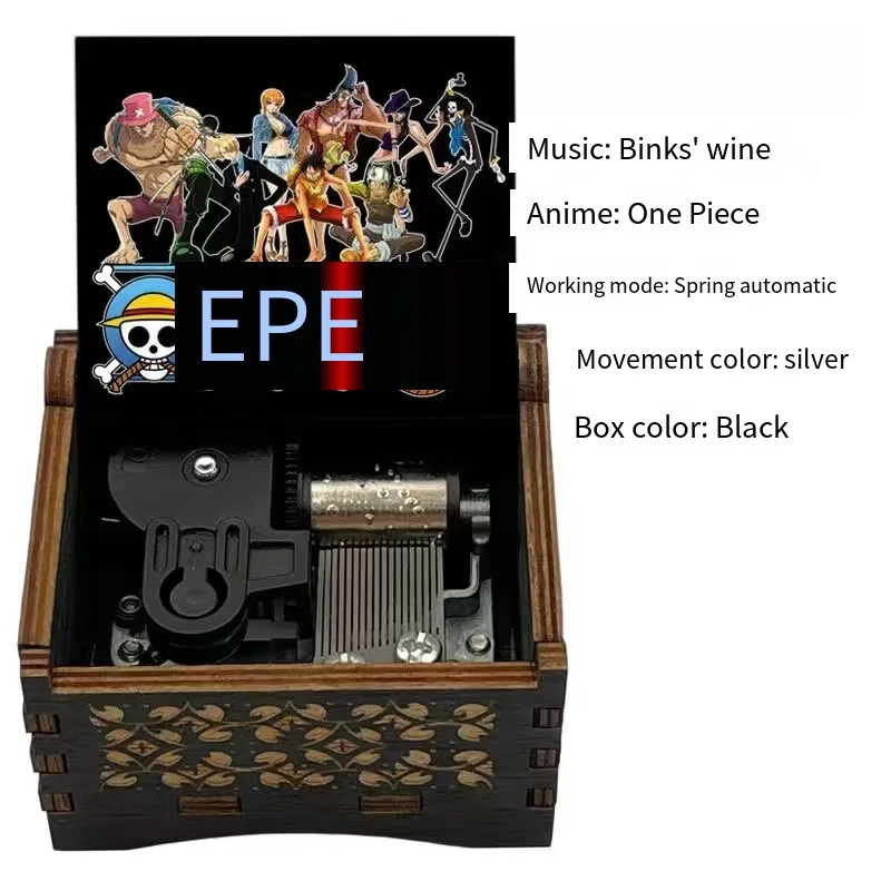 Uma peça bink's sake caixa de música anime luffy zoro esculpido