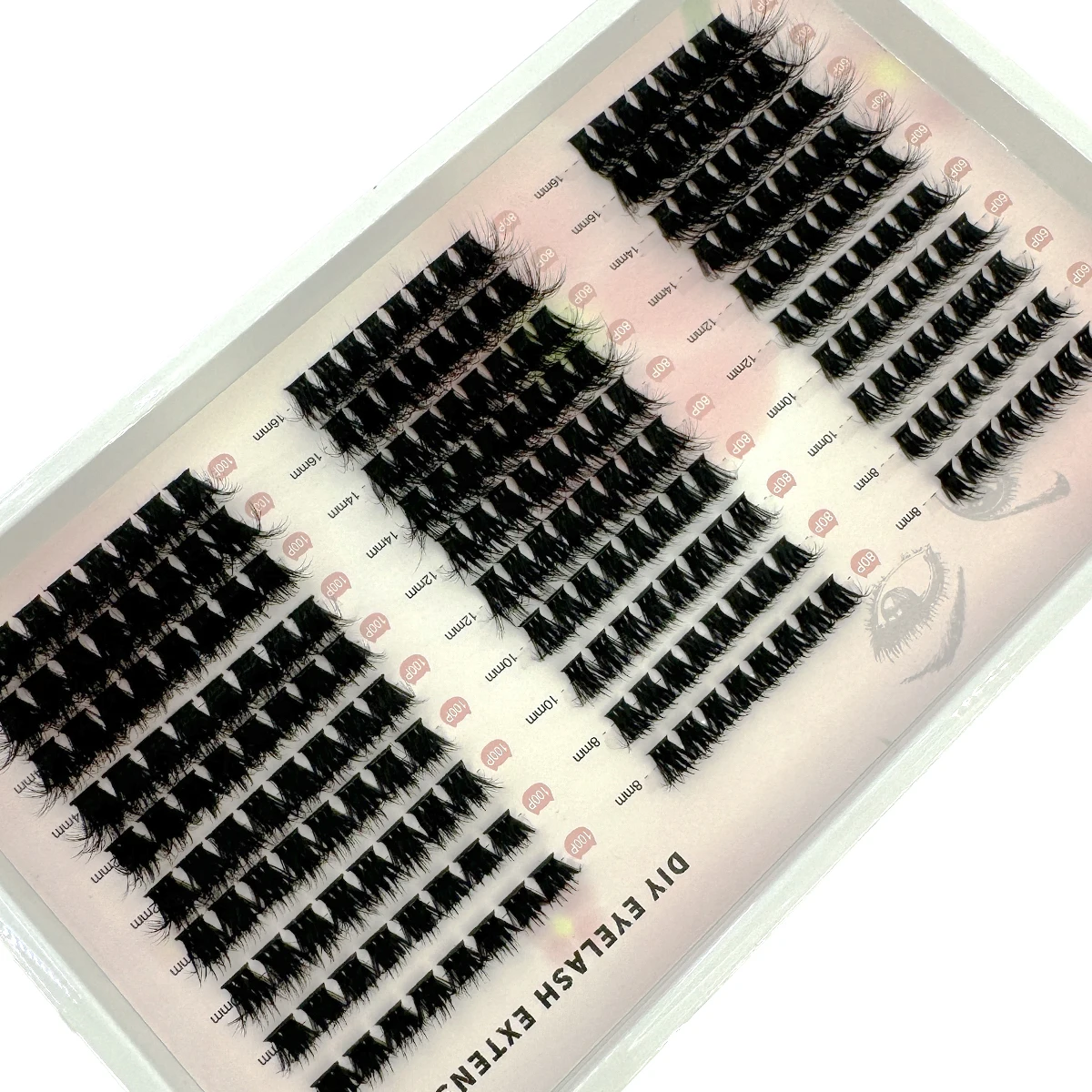 Nieuwe 3D Enten 10 Rijen 60 P + 80 P + 100 P Zelf Enten DIY Gemengde Cluster Verpakking Nertsen Make Valse Wimper Beauty Tool Groothandel