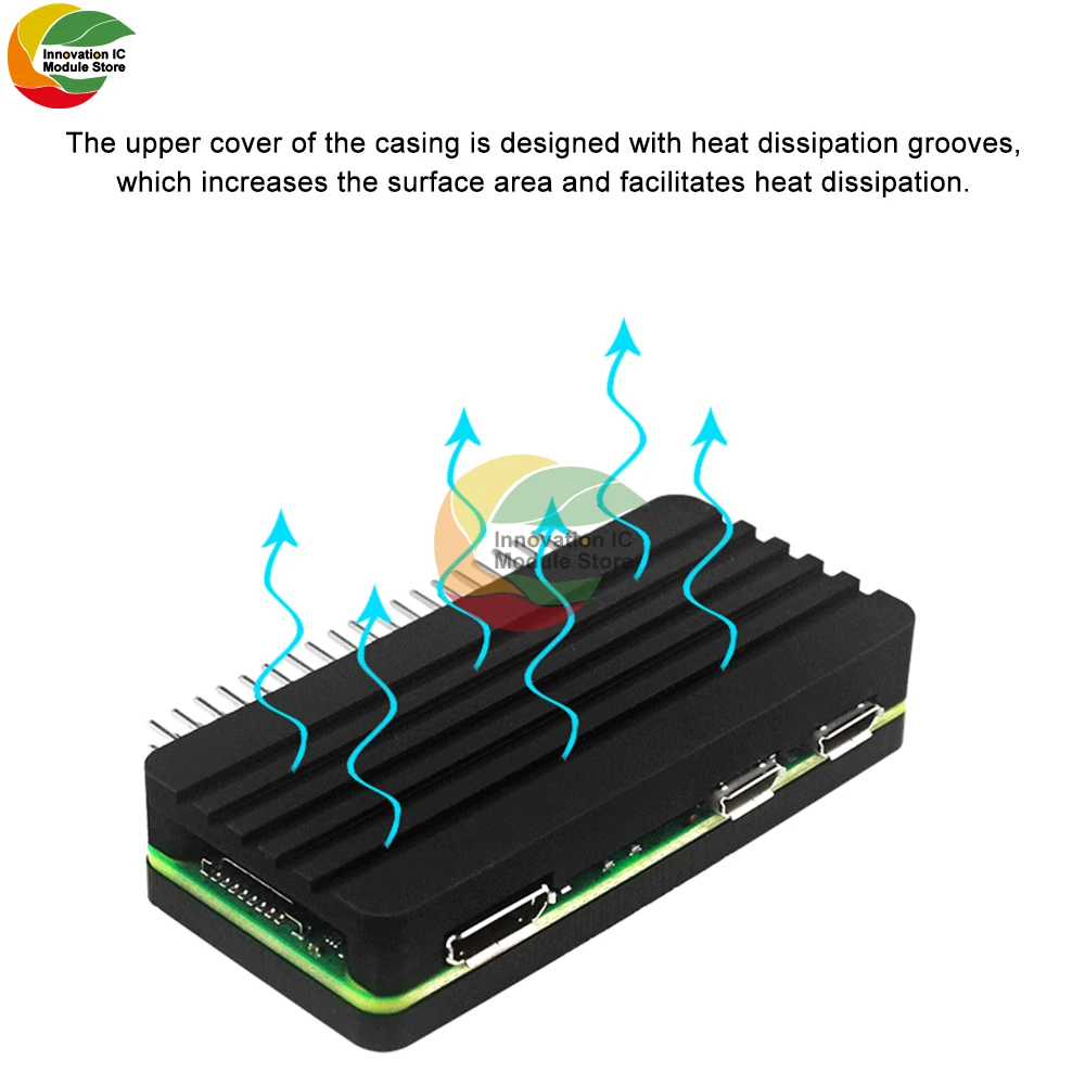 Per custodia in alluminio Raspberry Pi Zero 2W + testata a perno curvo o alloggiamento di raffreddamento passivo a perno dritto per Raspberry Pi