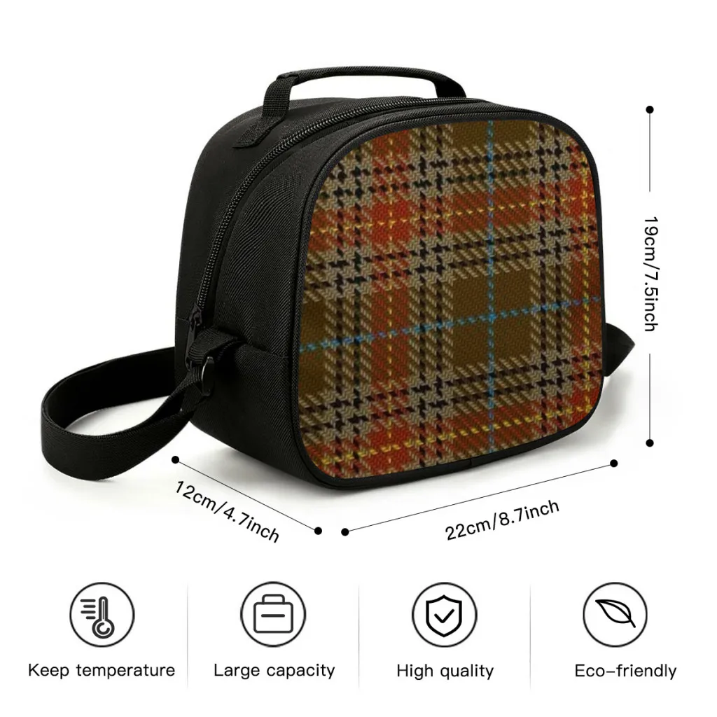 Fashion Check tragbare Lunch Bag Food Thermal Box langlebige Kühler Lunchbox mit Schulter gurt Picknick tasche Büro