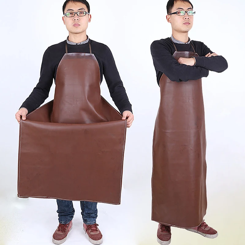 

PU Leather Welding Waterproof Thermal Insulation Safety Anti Scalding Aprons Flame Resistant Welder Protective Aprons