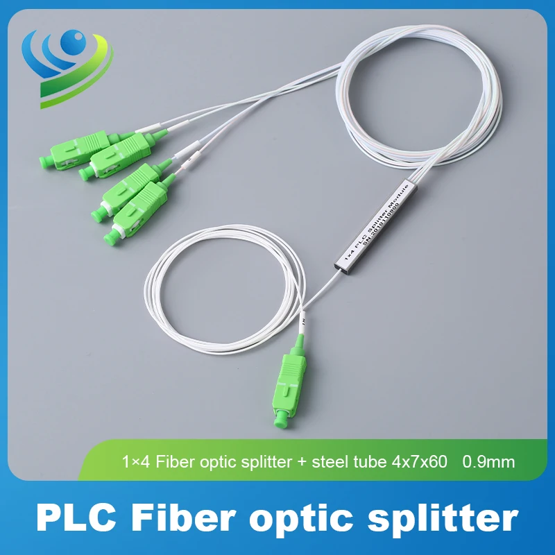 

SC/APC 1x4 Mini PLC Fiber Optic Splitter 0.9mm Stainless Steel Tube Type FC/APC LC/UPC PLC Splitter