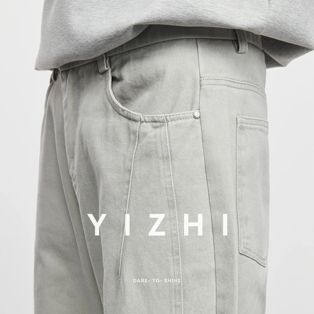 2025 frühling und Herbst Neue männer Scimitar Casual Hosen Mode Newk Design Lose Gerade Reine 100 % Baumwolle männer breite Bein Hosen