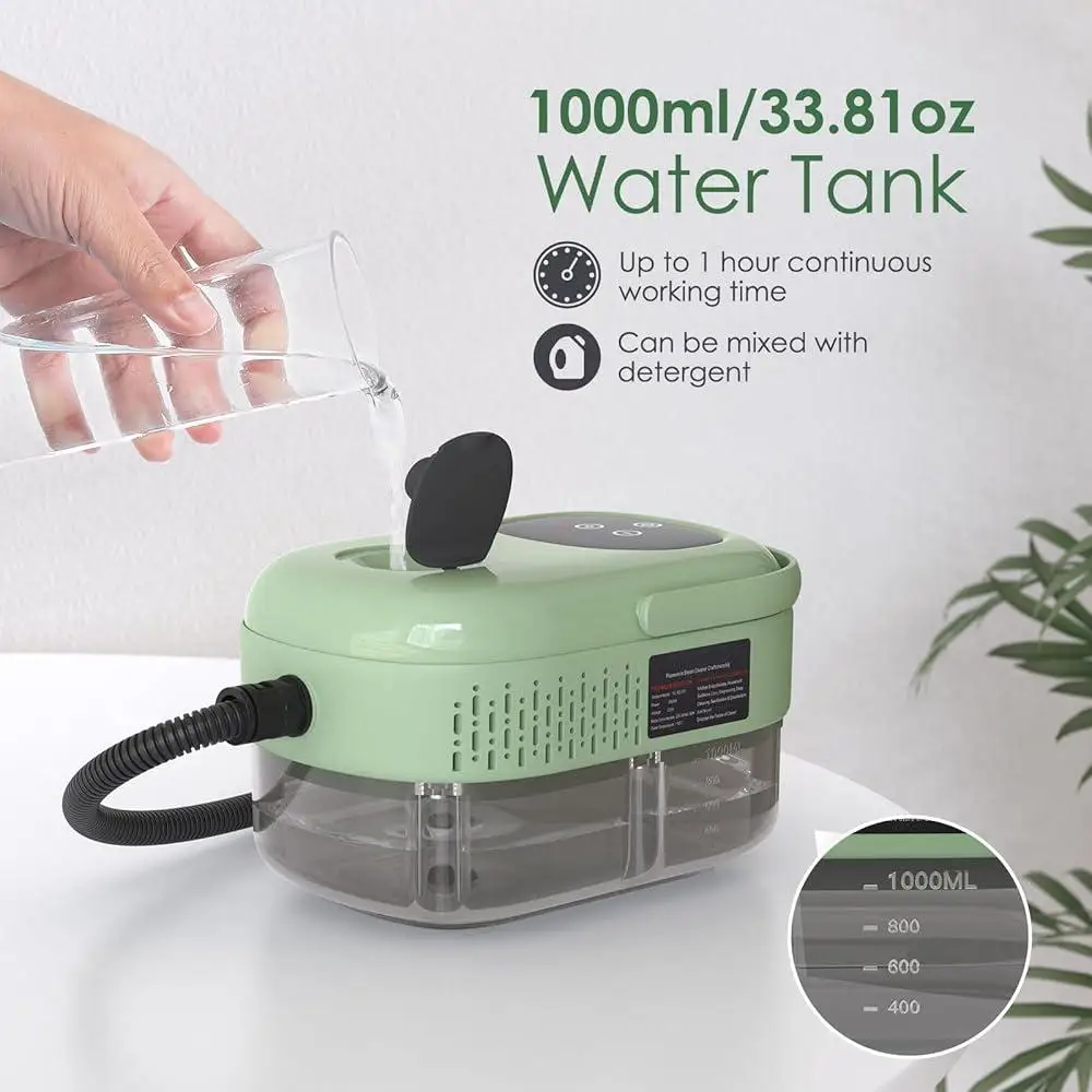 Пароочиститель высокого давления 2500 Вт, резервуар для воды 1000 мл, регулируемые уровня пара, ручная портативная чистящая машина с насадками-щеткой