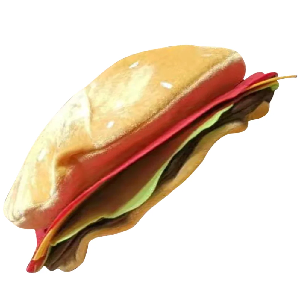 

Props Hamburger Hat Travel Shopping Burgers Plush Silly Food on Headband Cloth Party Costume