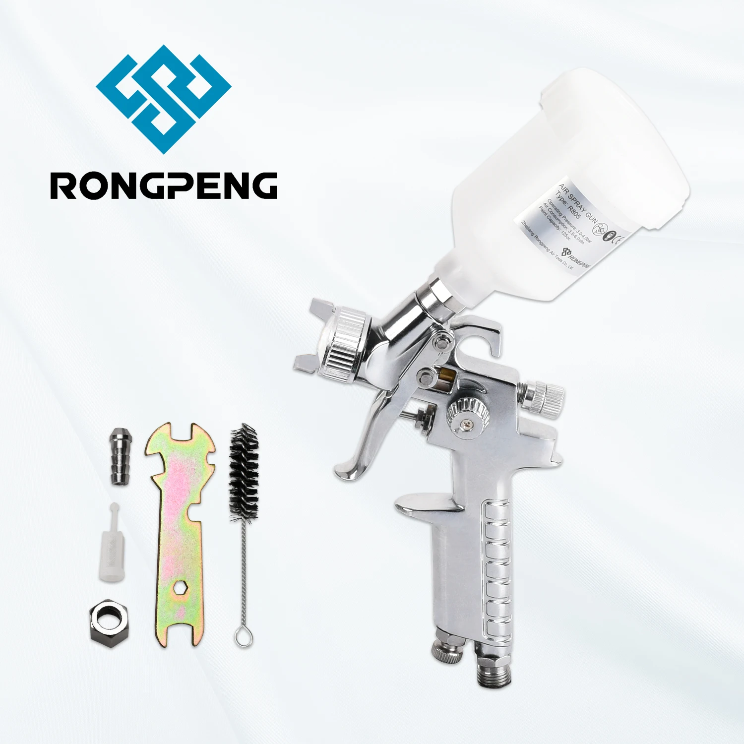 

RONGPENG HVLP Spray Gun 1.0mm Nozzle For Professional Car Refinish Mini Paint Spray Gun 125CC Pneumatic Automotive Airbrush